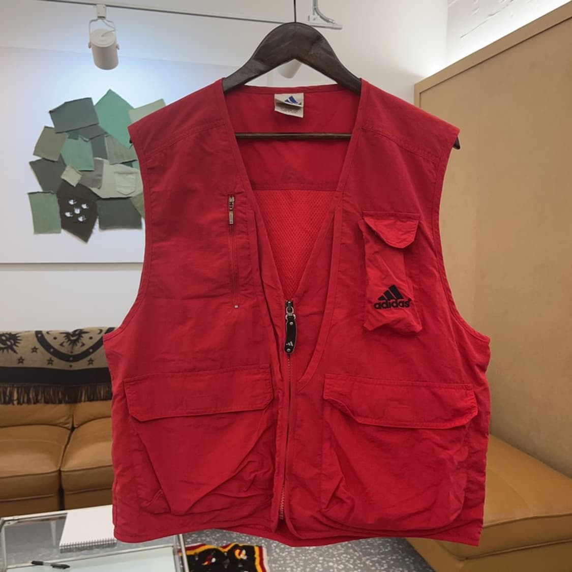 아디다스 고프코어  피싱 빈티지 레드 조끼 베스트 105 C06421 상품이미지3