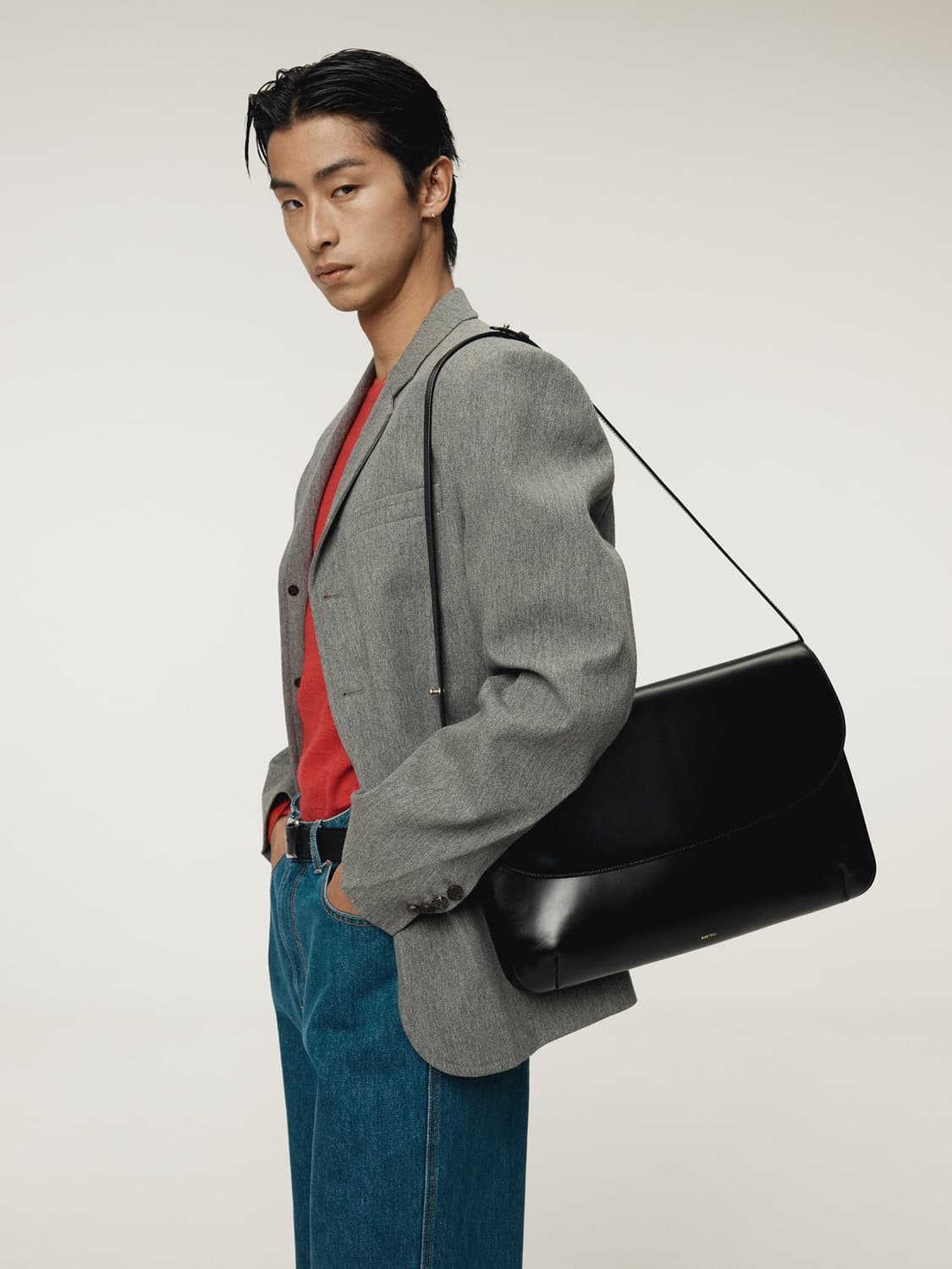 렉토 25FW 퀸시 울 싱글 자켓 멜란지 그레이 상품이미지3