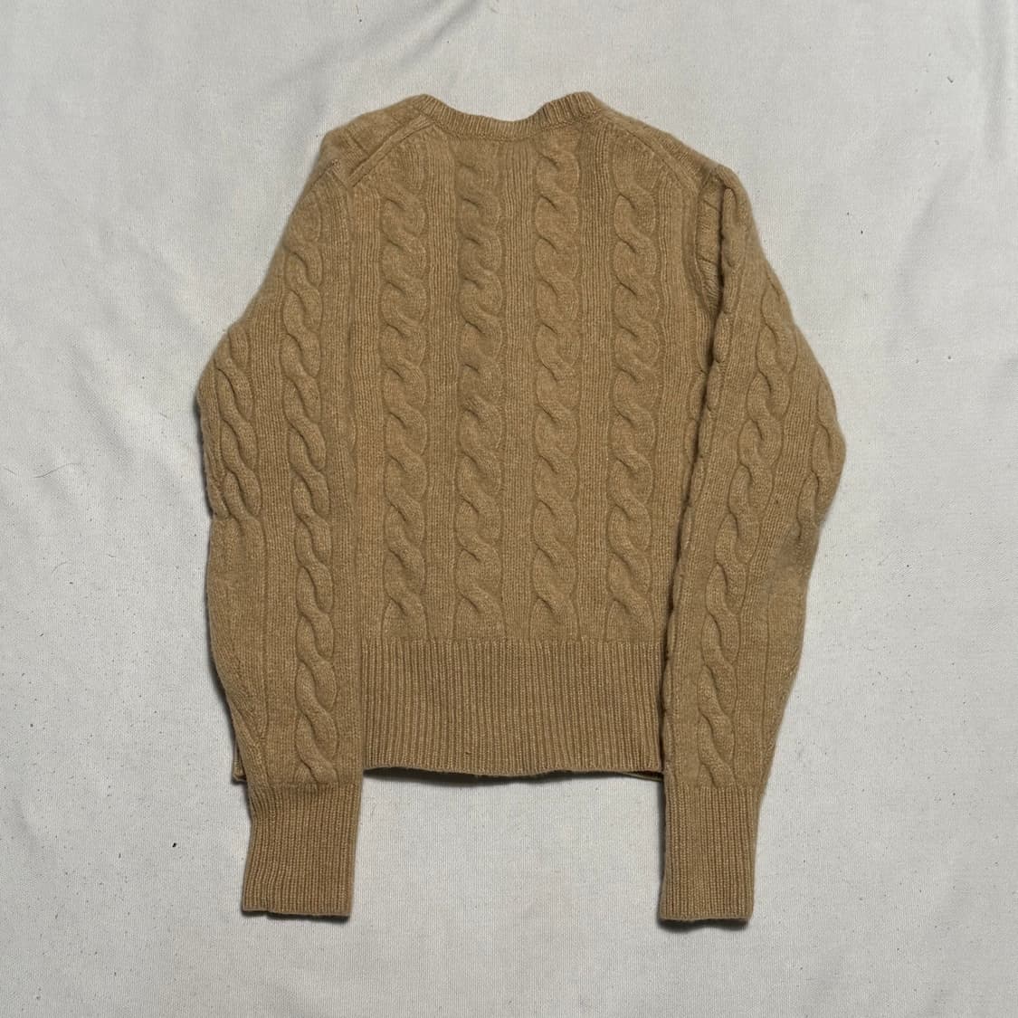 M 폴로랄프로렌 베이지 울 캐시미어 케이블 가디건 상품이미지3