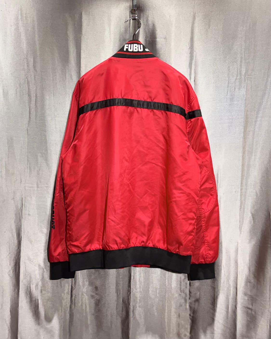 XL FUBU 푸부 레이싱 레터링 레드 나일론 자켓 상품이미지3