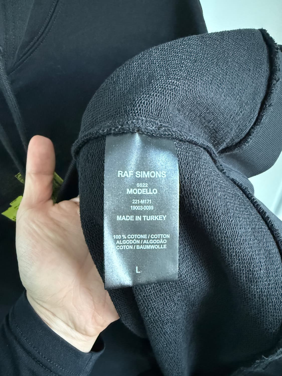 [L] 라프시몬스 22SS echodomer 컷 슬리브 후디 상품이미지6