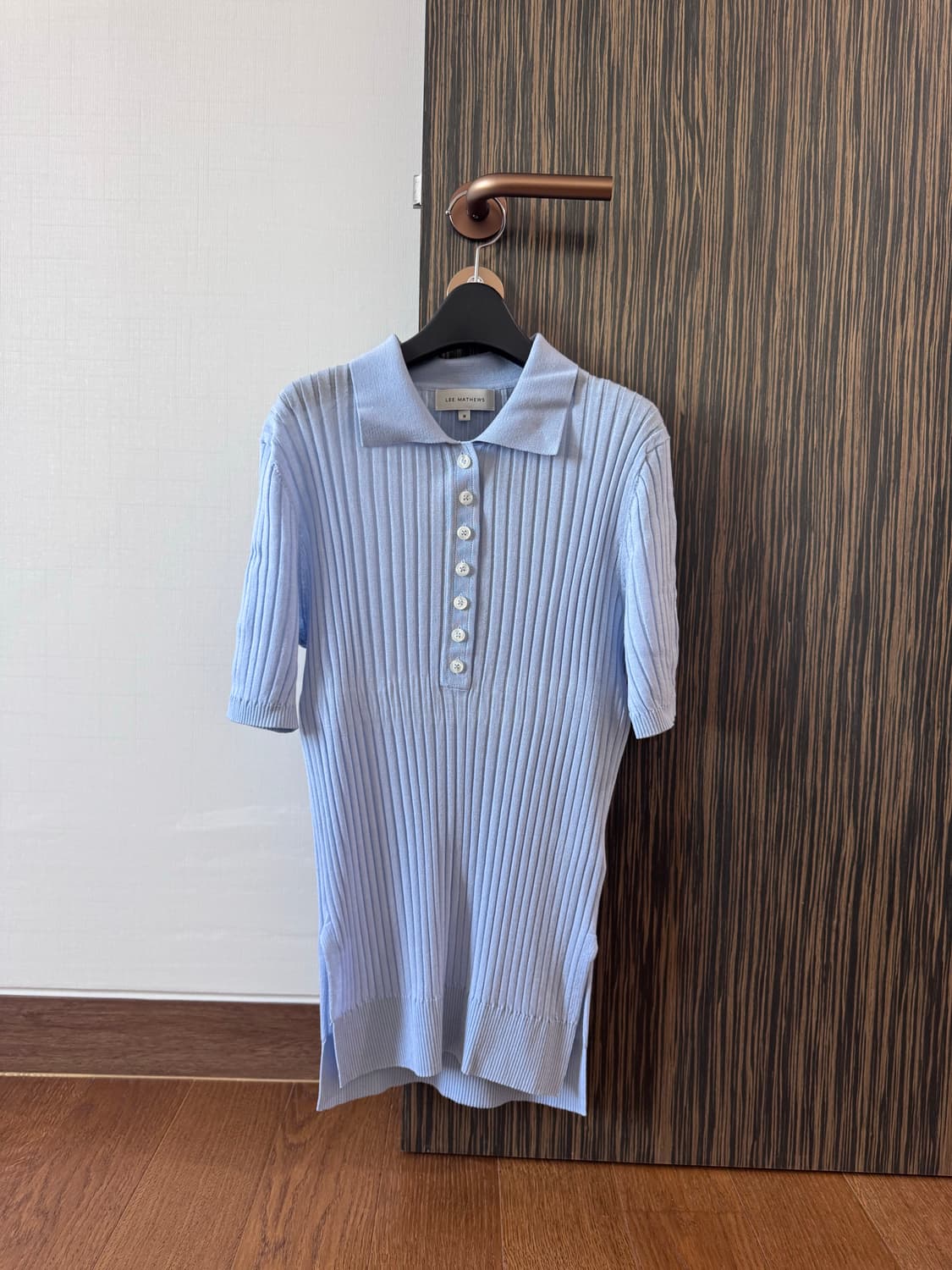 리 매튜스 하늘색 골지 카라 니트 상품이미지6