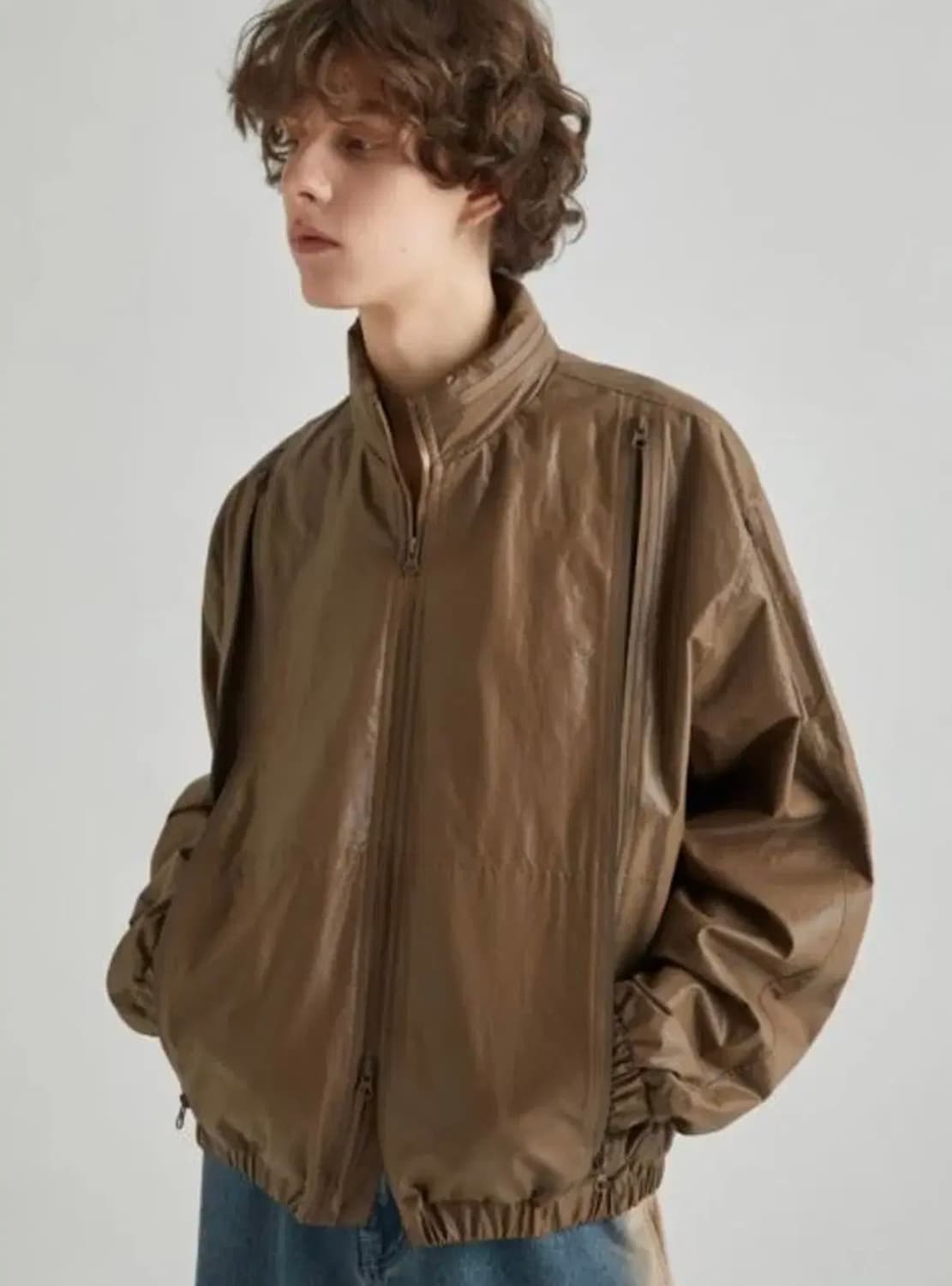 [새상품]로파이 발렌시 코티드 멀티 집업 브라운 L XL 상품이미지4