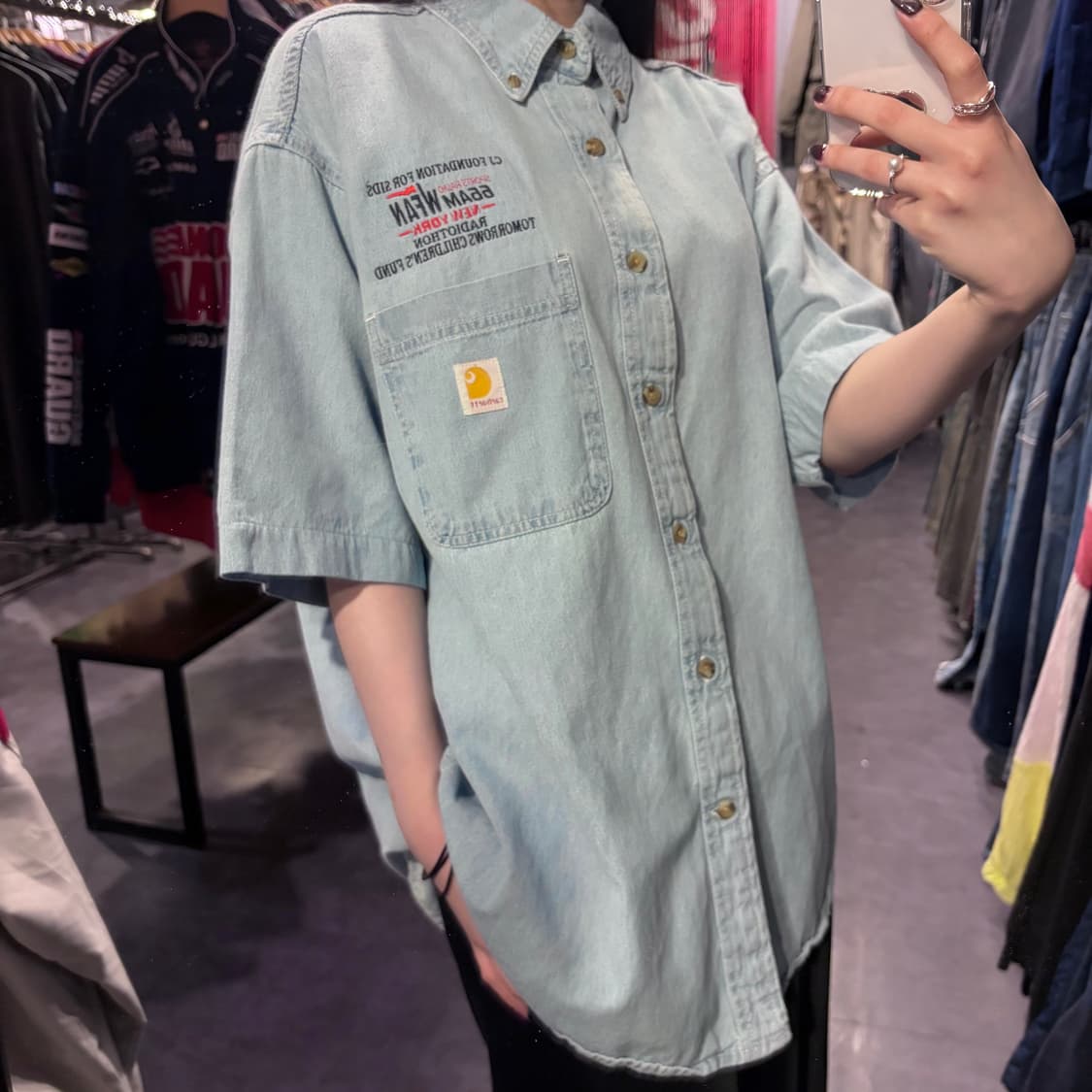 [IM] Carhartt 칼하트 데님 반팔 셔츠 연청 상품이미지6