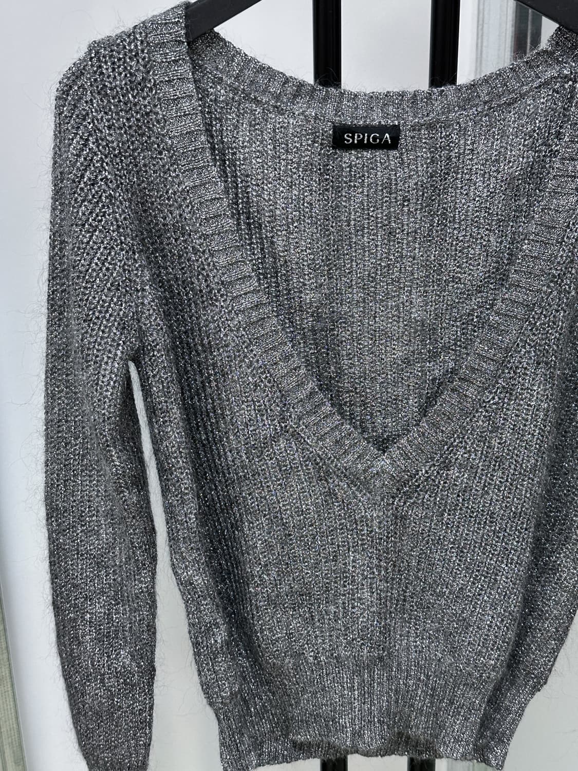 silver glitter deep v knit 상품이미지2