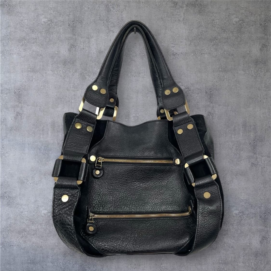 잇미샤 it MICHAA 블랙 빈티지 레더 토트백 상품이미지1