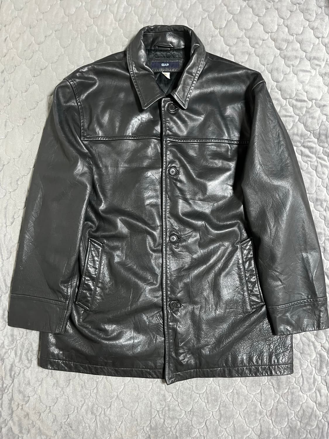 [GAP] old gap 올드갭 레더 카코트 블랙 XL 상품이미지1