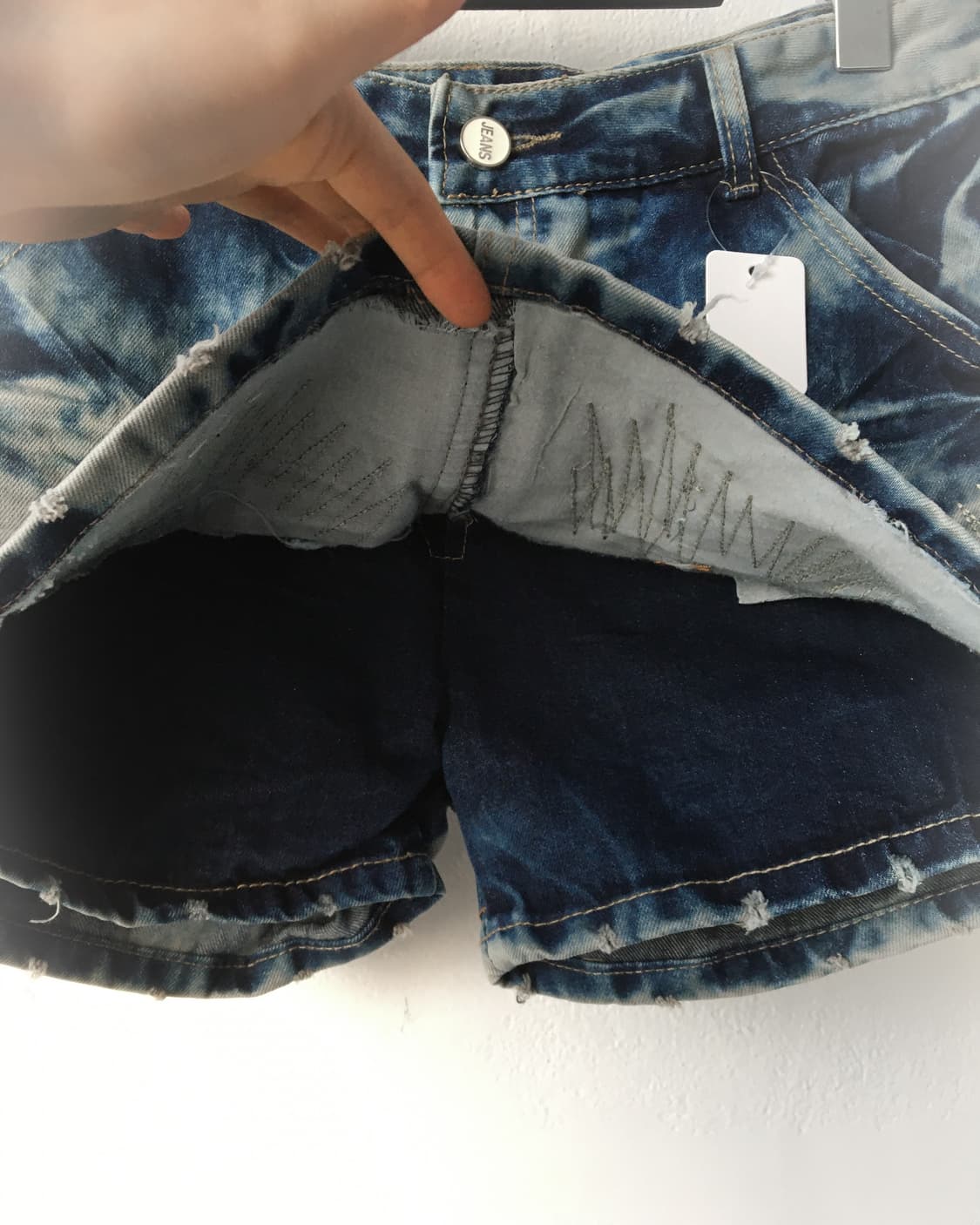 Cubic point washing denim short skirt 상품이미지2