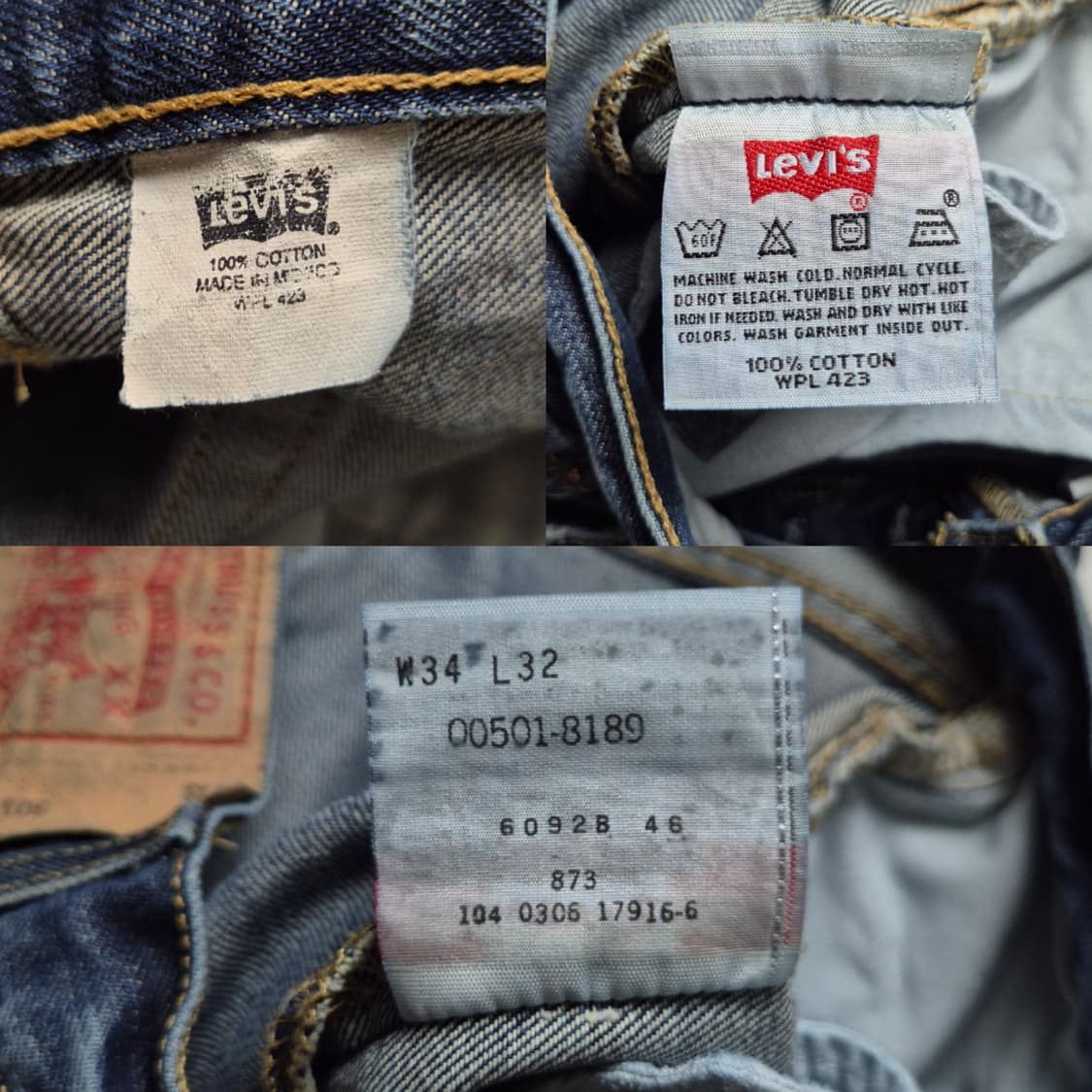 [34x32] 리바이스 00s 501 데님팬츠 상품이미지9
