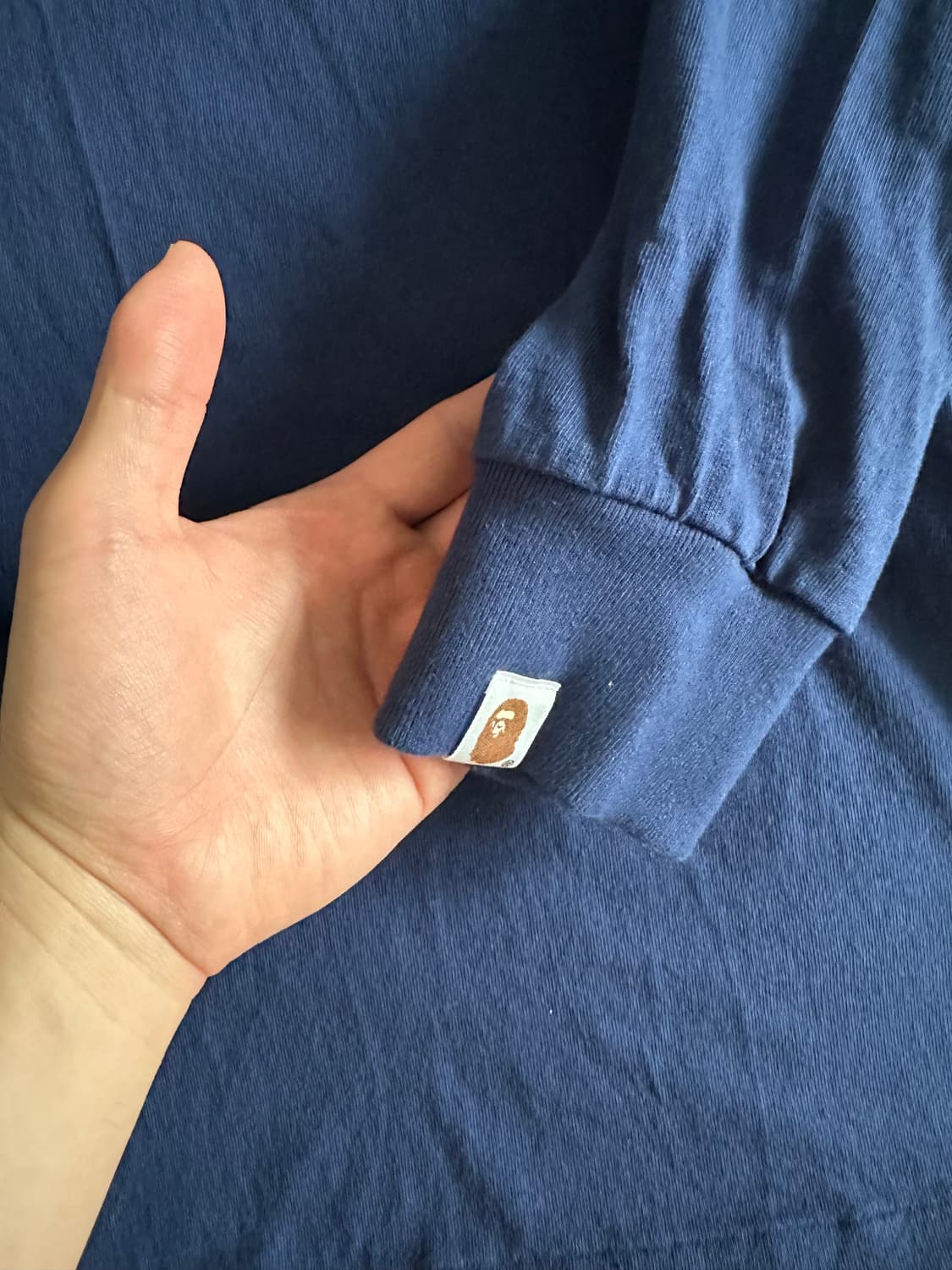 2XL 베이프 사루 롱슬리브 블루 네이비 상품이미지3