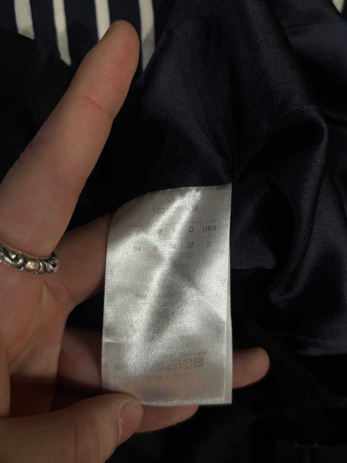 90s Christian Dior 크리스찬 디올 코튼 스트라이프 자켓 상품이미지4