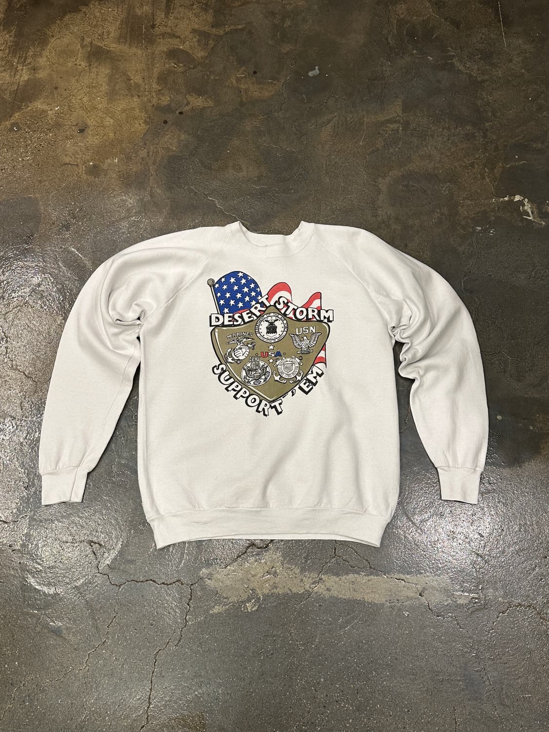 90s Fruit of the loom USA 걸프전 스웻 XL 상품이미지1