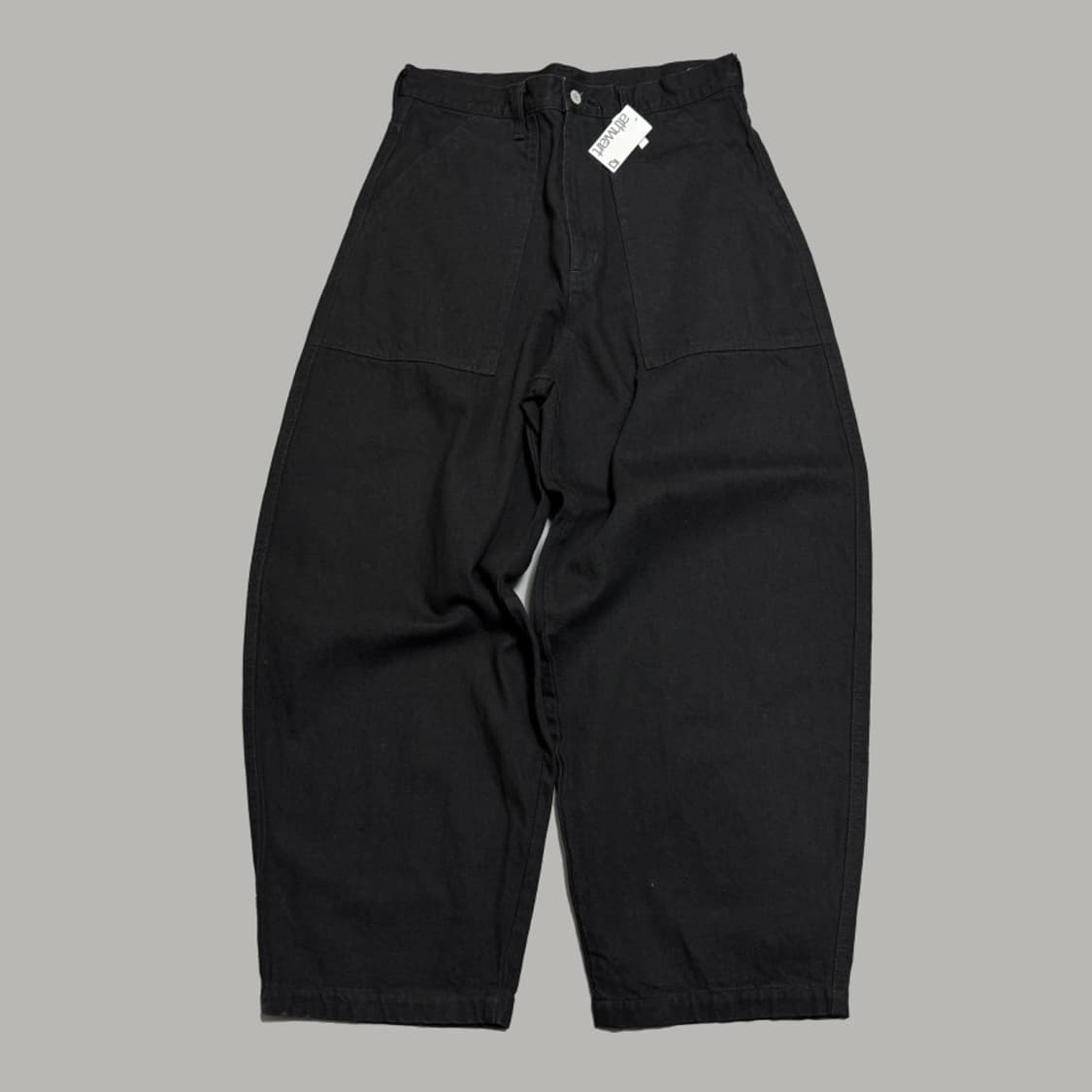 에드윈(EDWIN) 블랙컬러 코튼 와이드 커브드 데님 팬츠 상품이미지6