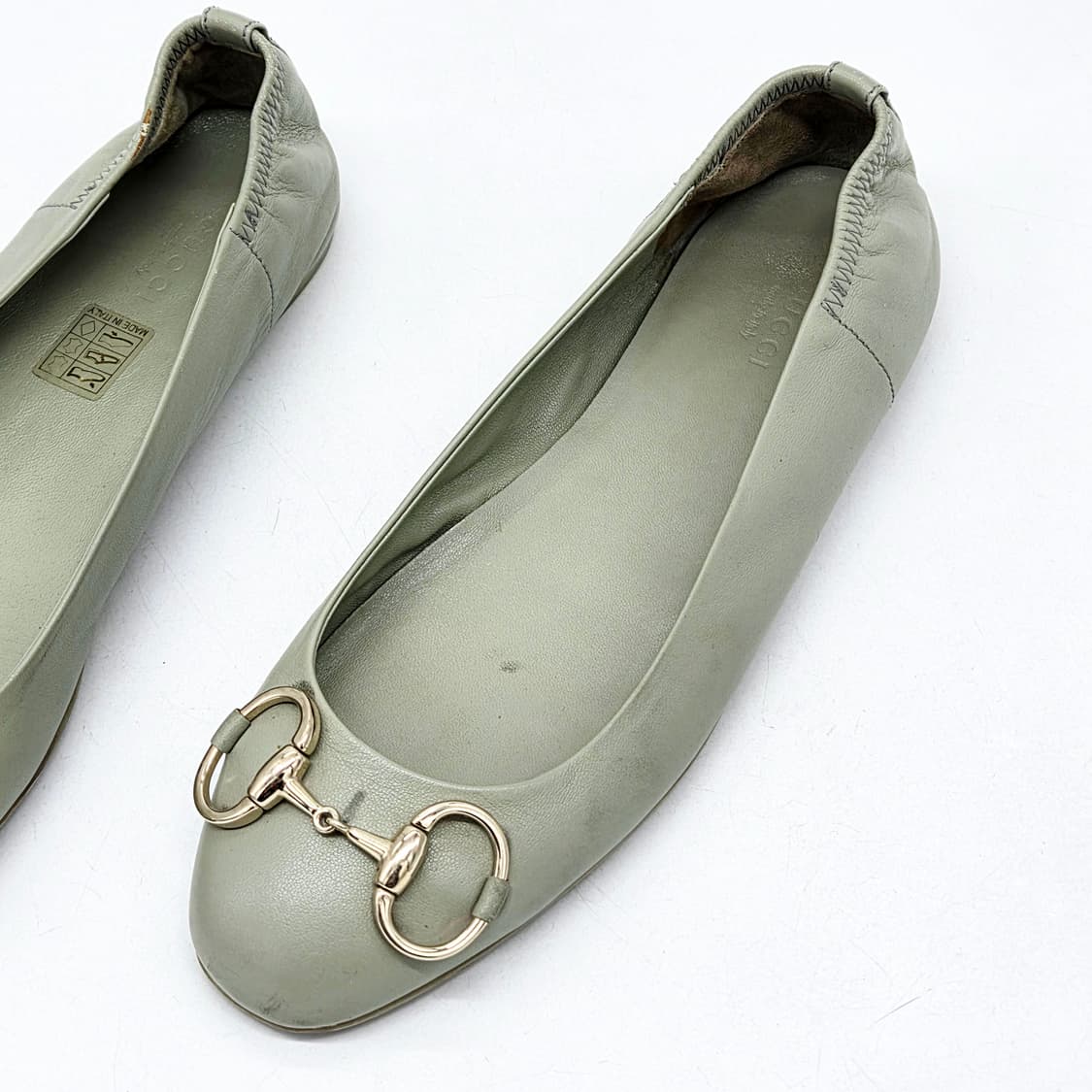 구찌 우먼스 홀스빗 플랫 슈즈 올리브 (37 1/2) 상품이미지4
