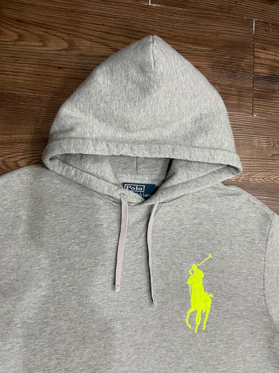 폴로 랄프로렌 빅포니 후드티 그레이 형광 상품이미지2