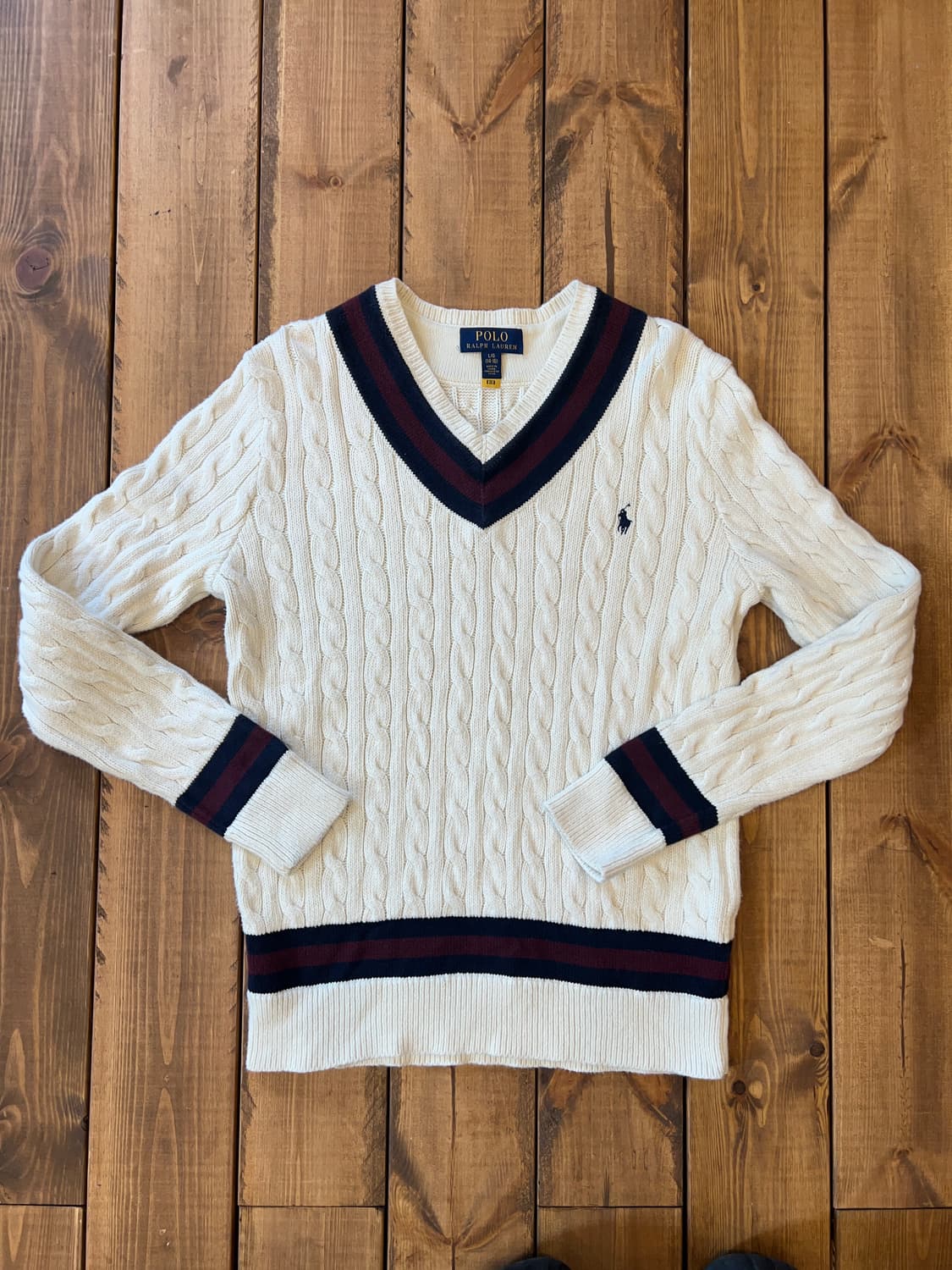 폴로 브이넥 꽈배기 니트 상품이미지7