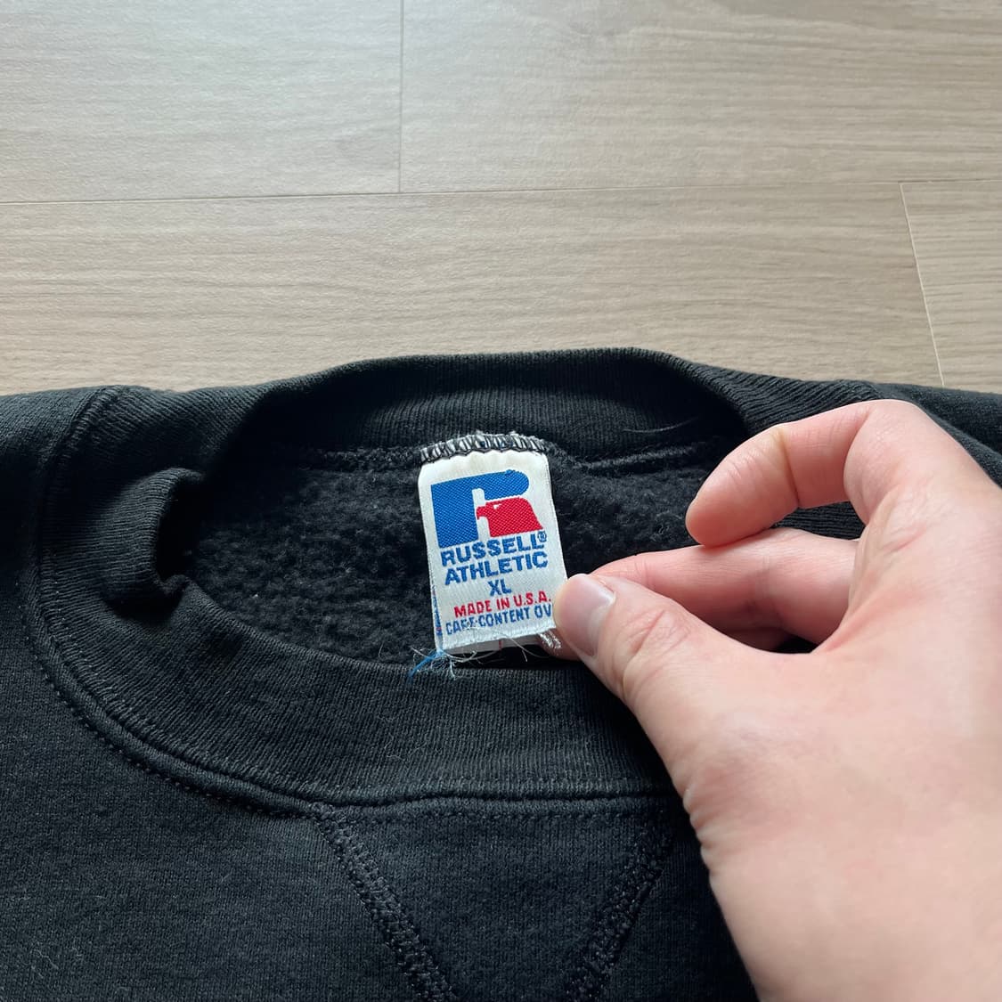 [XL] 90s 빈티지 러셀 스웻셔츠 맨투맨 블랙 상품이미지2