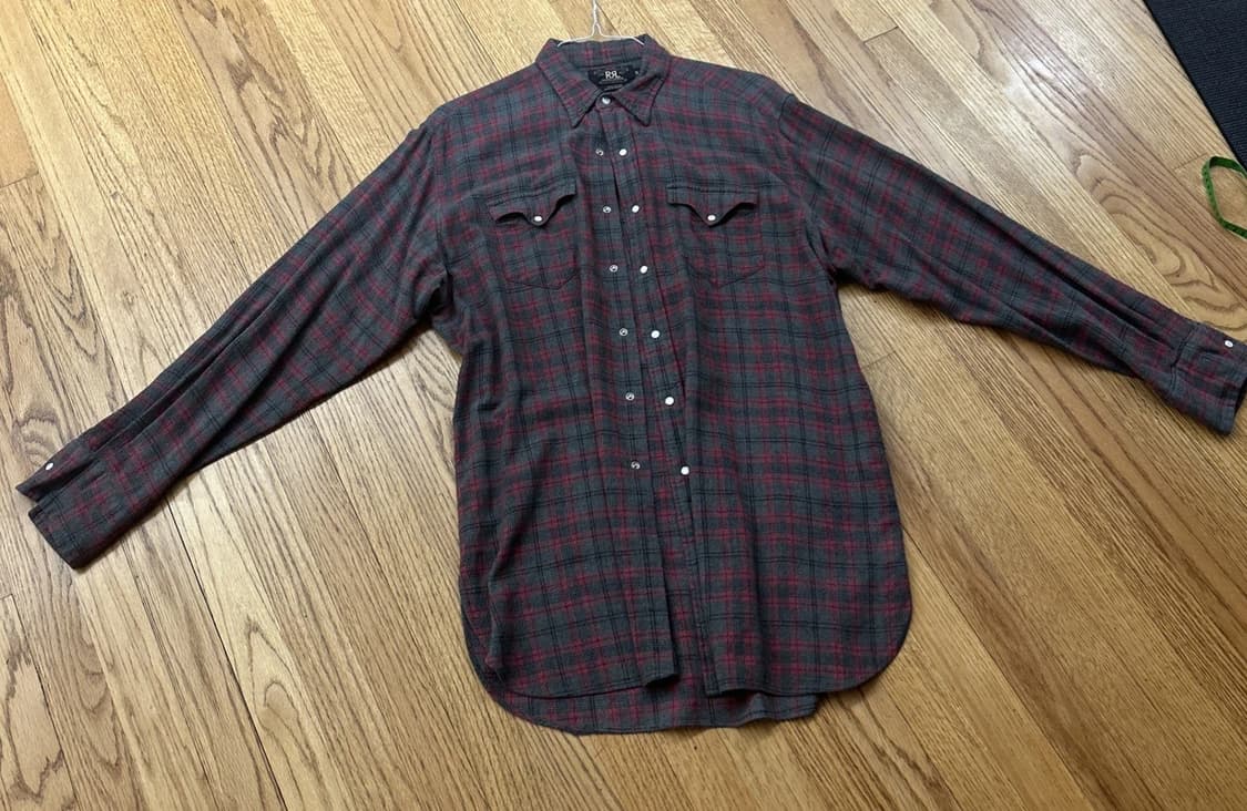 RRL 더블알엘 웨스턴 플란넬 체크 셔츠 레드 상품이미지2