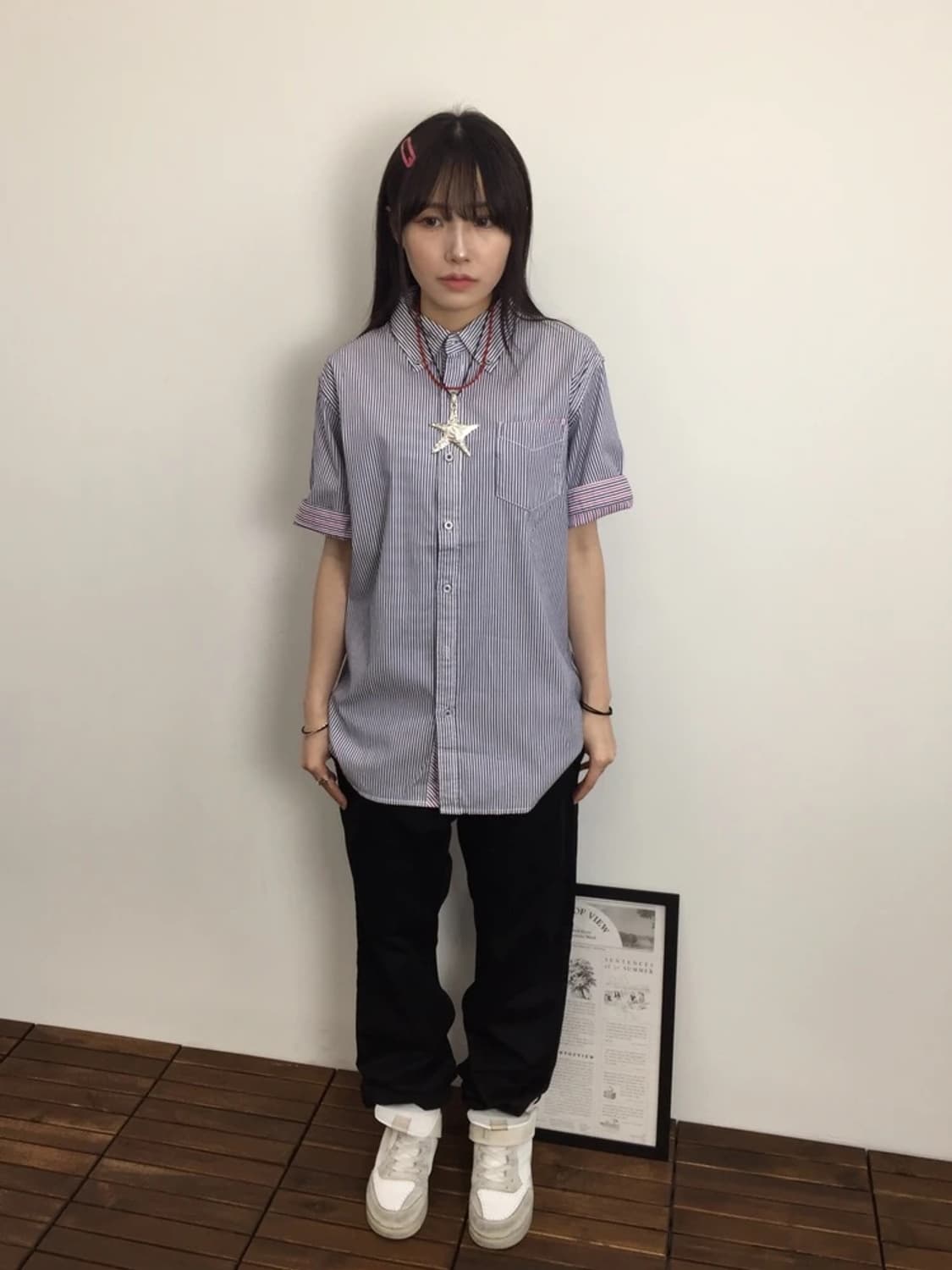 BEAMS HEART Stripe Short Sleeve Shirt 상품이미지1
