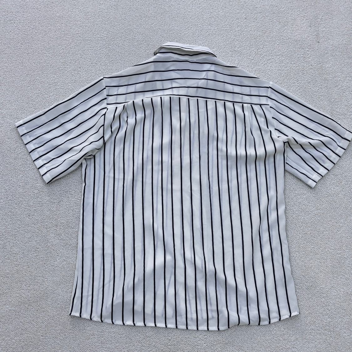 실측확인 세인트 스트라이프 반팔셔츠 0427E 상품이미지2