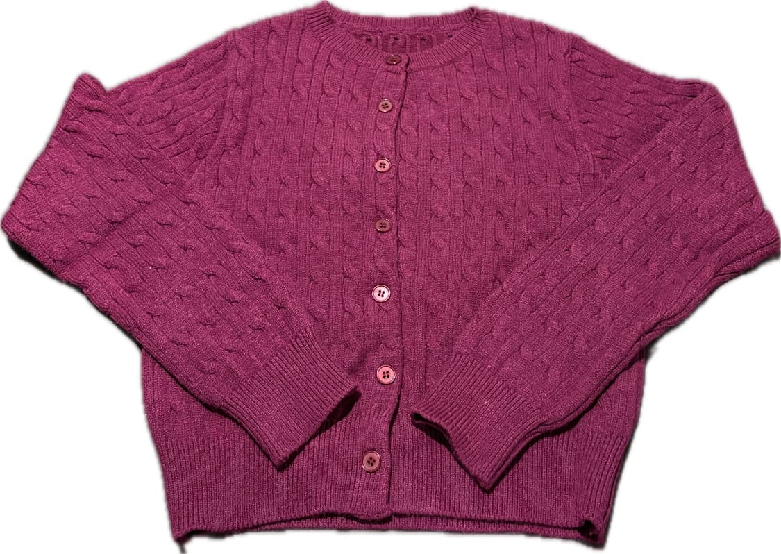 빈티지 케이블 가디건 버건디 S 상품이미지1