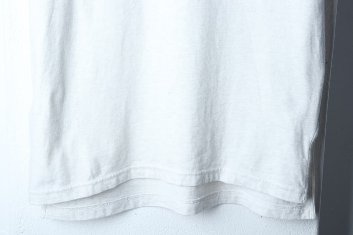 W(S) 무신사 스탠다드 반팔 티셔츠 멜란지 화이트 무지 롱-H31381 상품이미지4