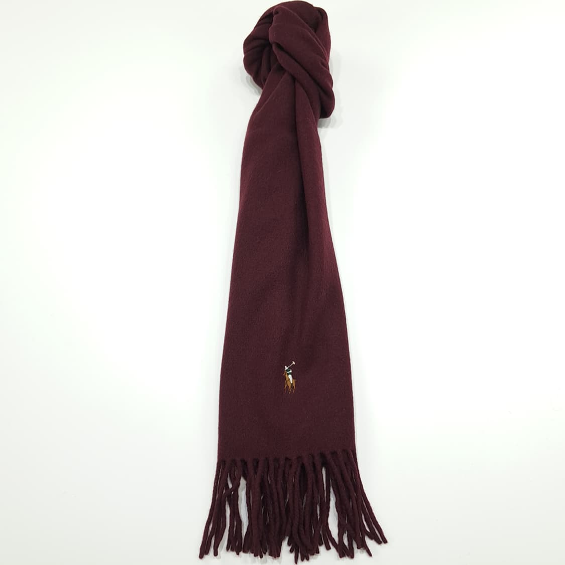MX235 폴로 랄프로렌 버건디와인 램스울 목도리 머플러 상품이미지3