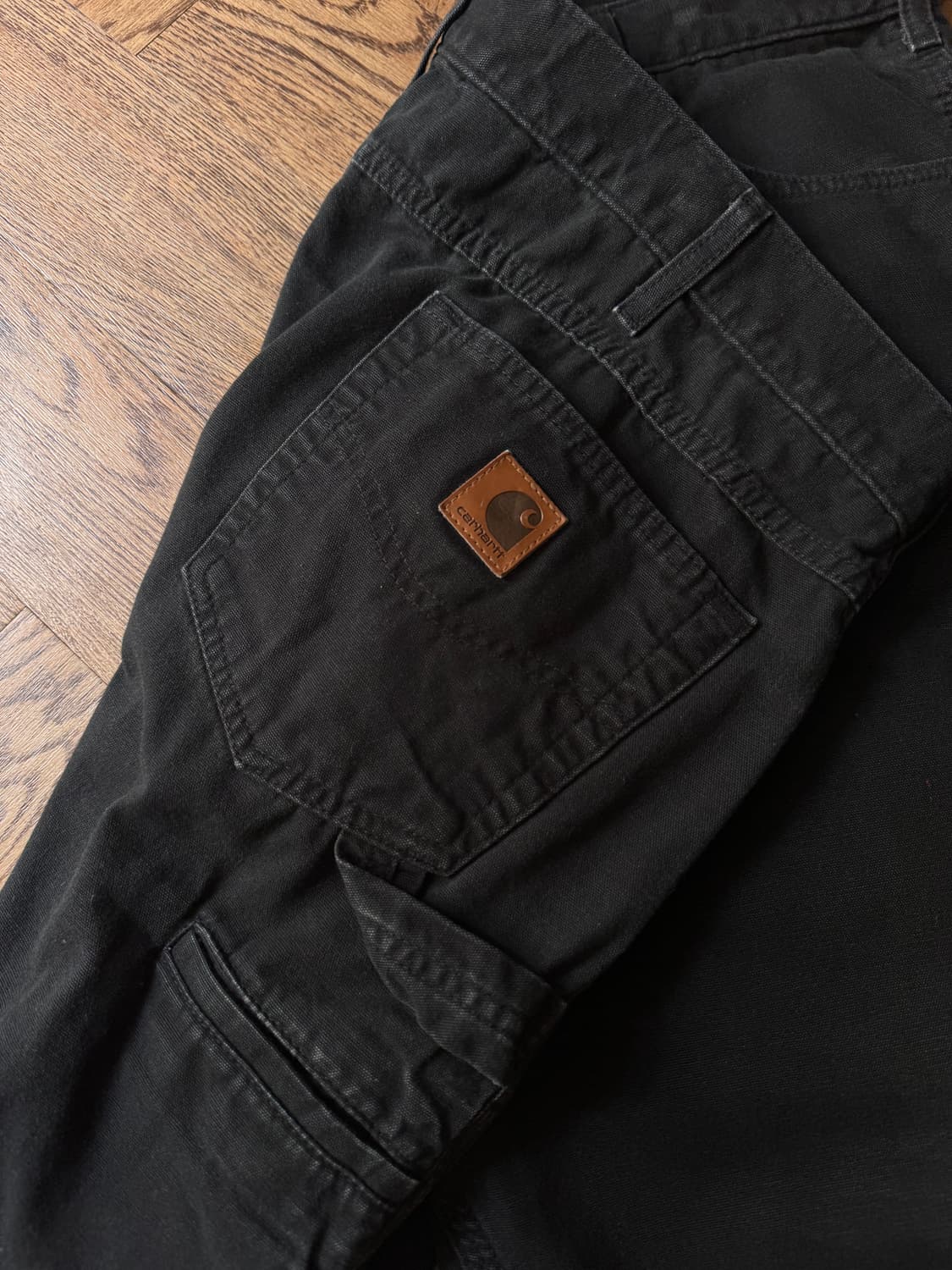 [40]칼하트 USA 빈티지 워싱 블랙 싱글니 카펜터 워크 팬츠 상품이미지4