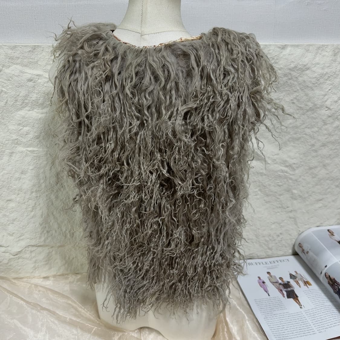 빈티지 그레이 양털 토스카나 조끼 베스트 상품이미지4