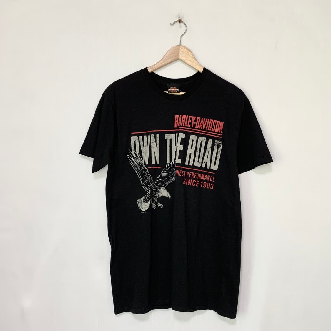 할리데이비슨 블랙 반팔 티셔츠 빈티지 레터링 이글 프린팅 남성 L 상품이미지1