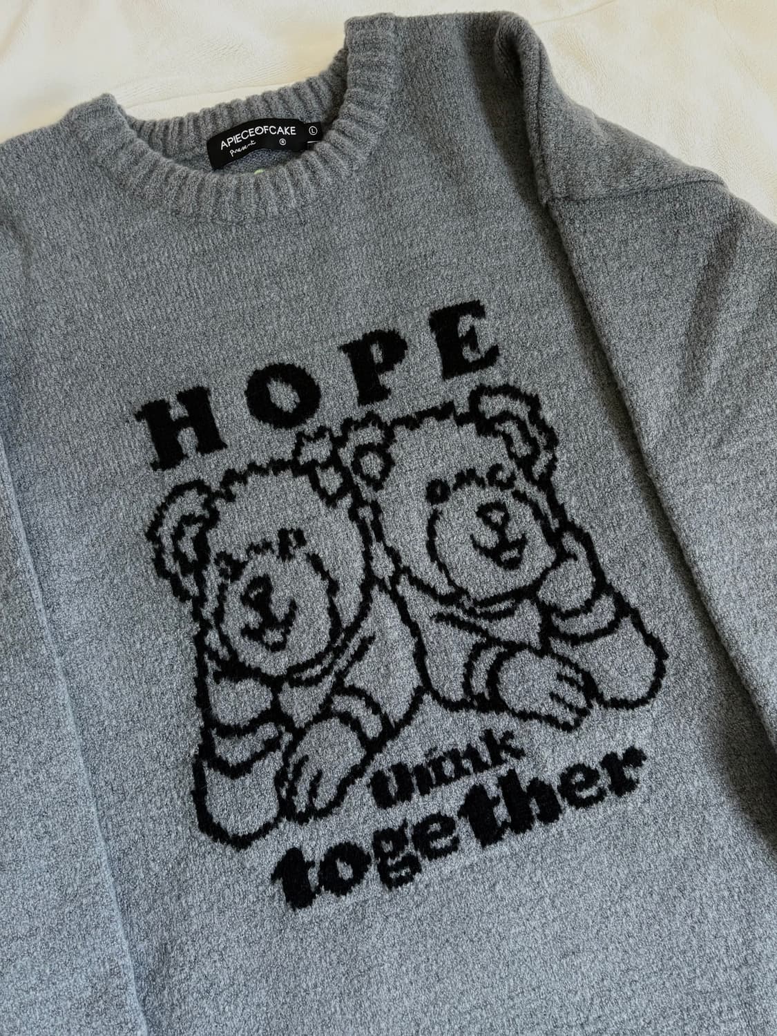 [어피스오브케이크] 그레이 니트 L 상품이미지5