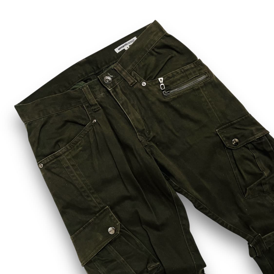 세만틱 디자인 더블 본디지 4중 포켓 카키 팬츠 상품이미지3