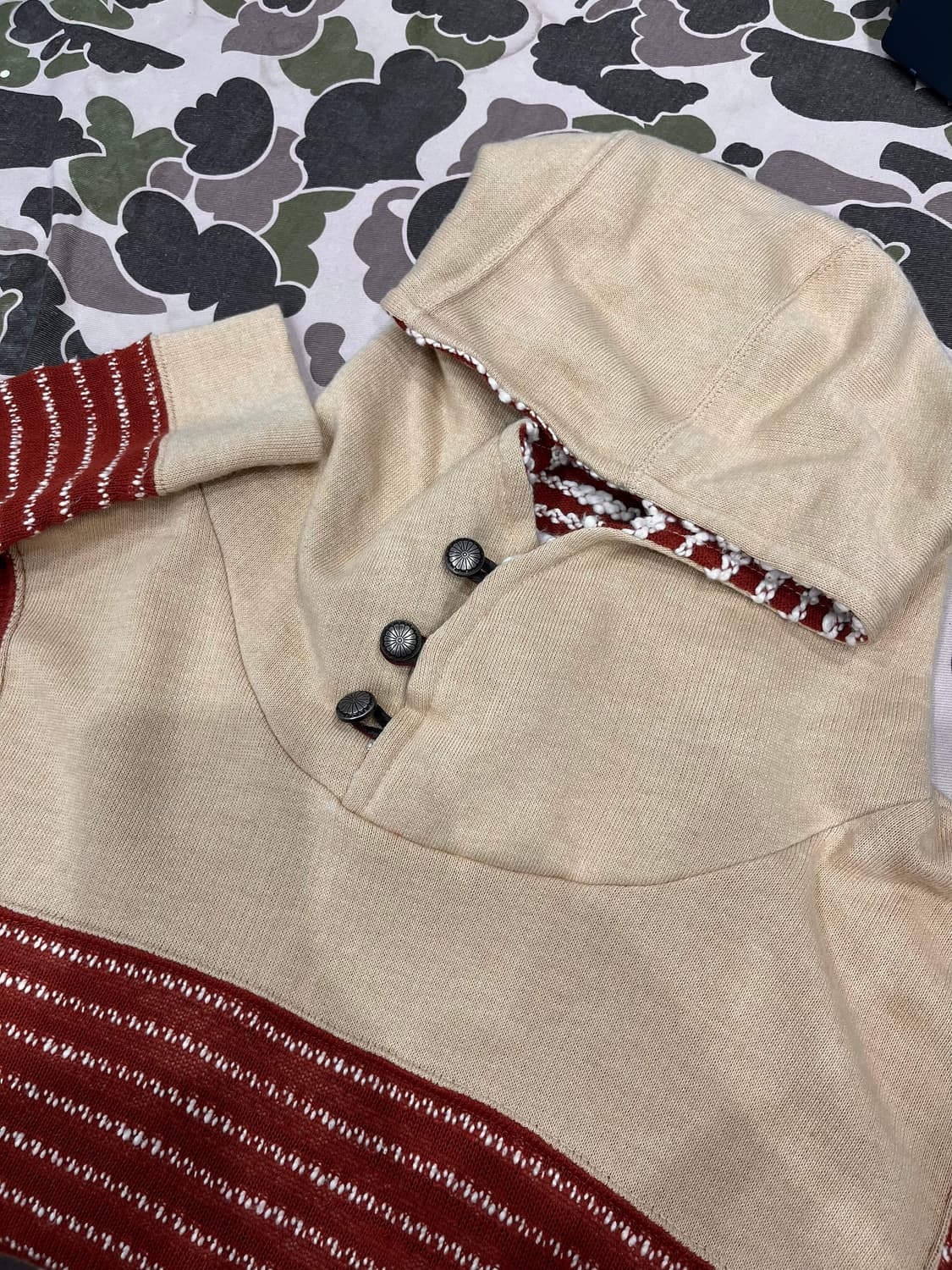 Nanea JPN 에스닉 콘쵸 니트 후드 미사용품 상품이미지1