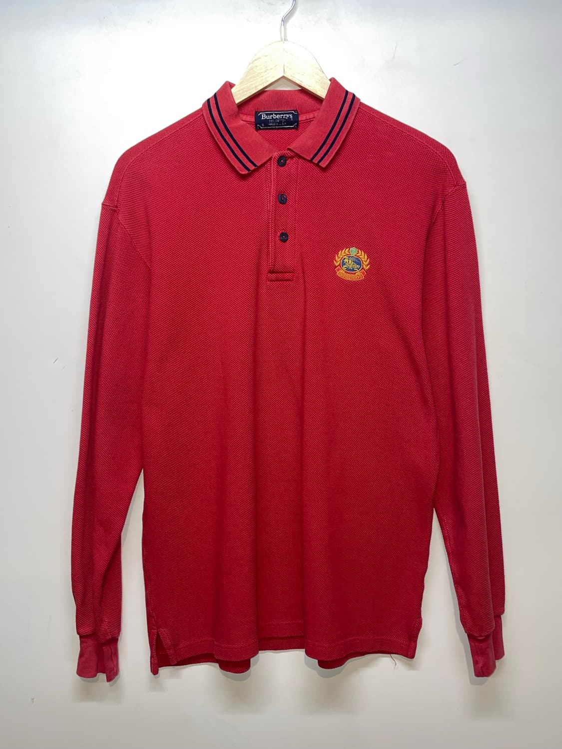 버버리 긴팔 폴로 셔츠 레드 상품이미지2