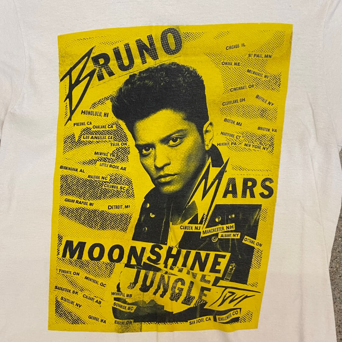 미국 빈티지 브루노마스 프린팅 티셔츠 락티셔츠 반팔티 상품이미지3