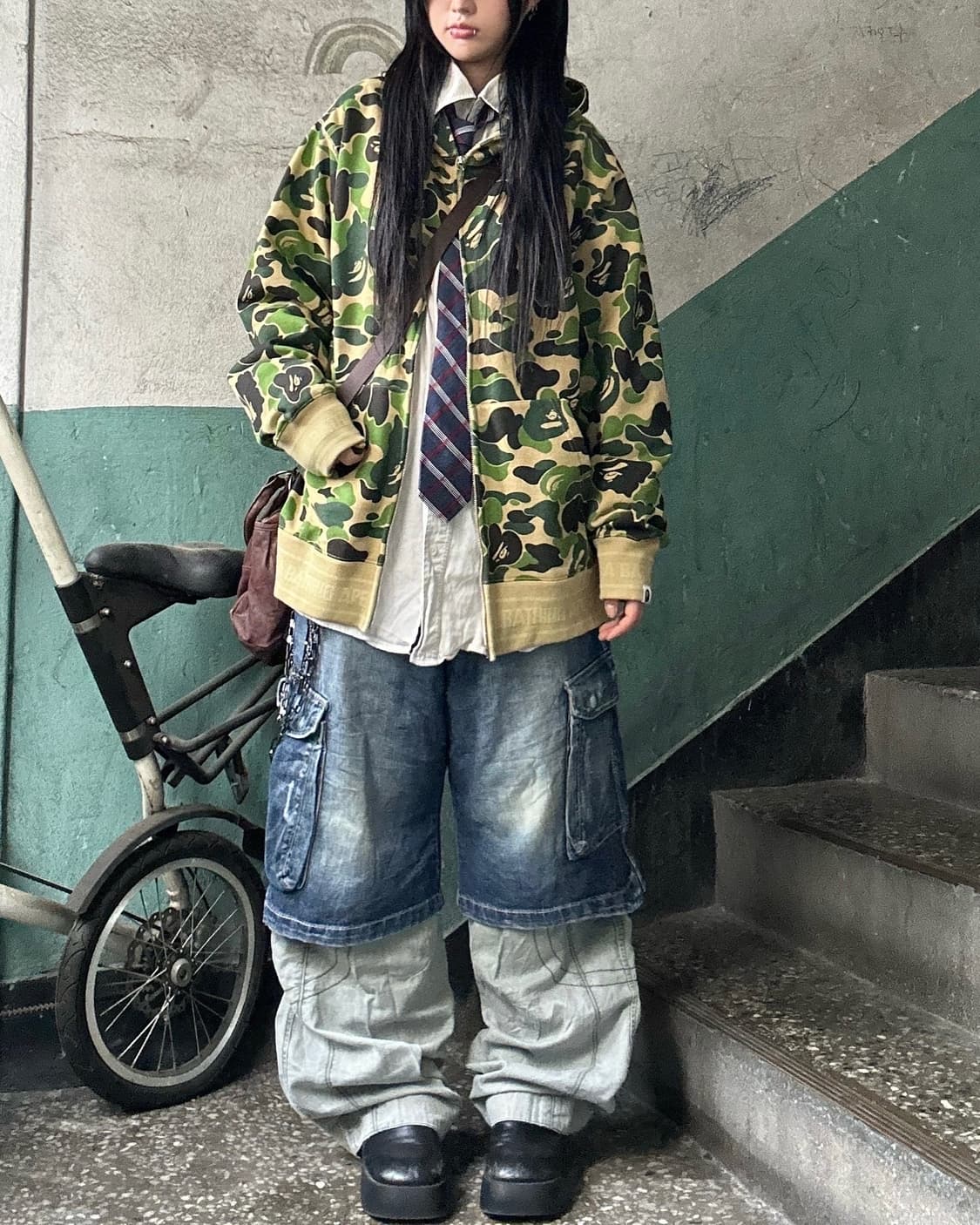 Bape Camouflage hooded zip-up 상품이미지5