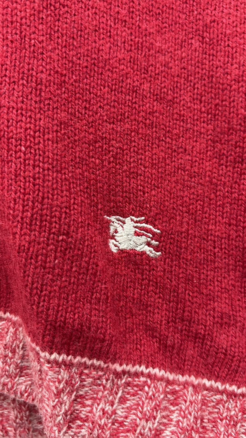 버버리 레드 가디건 여/L 상품이미지5