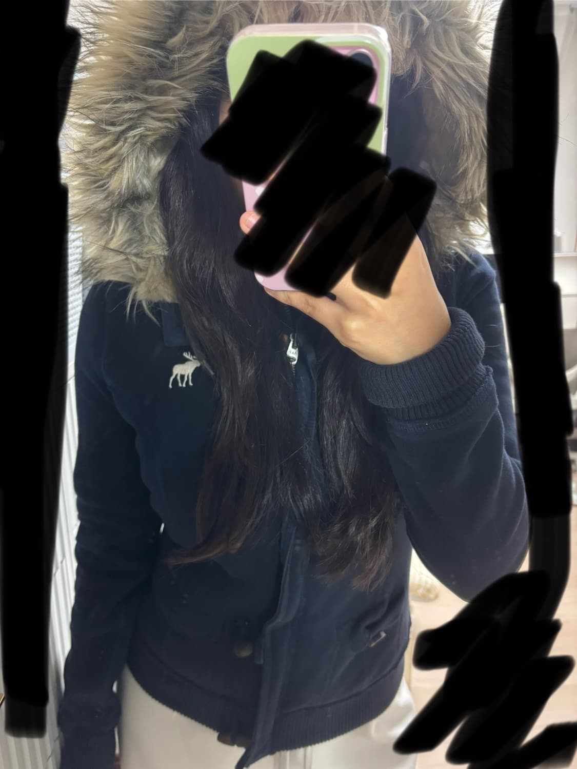 아베크롬비 기모 털 떡볶이 코트 M 상품이미지2