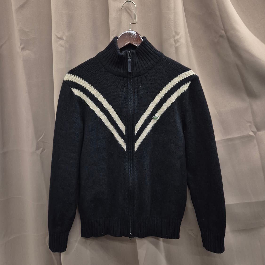 라코스테 블랙 니트 집업 가디건 95 상품이미지1