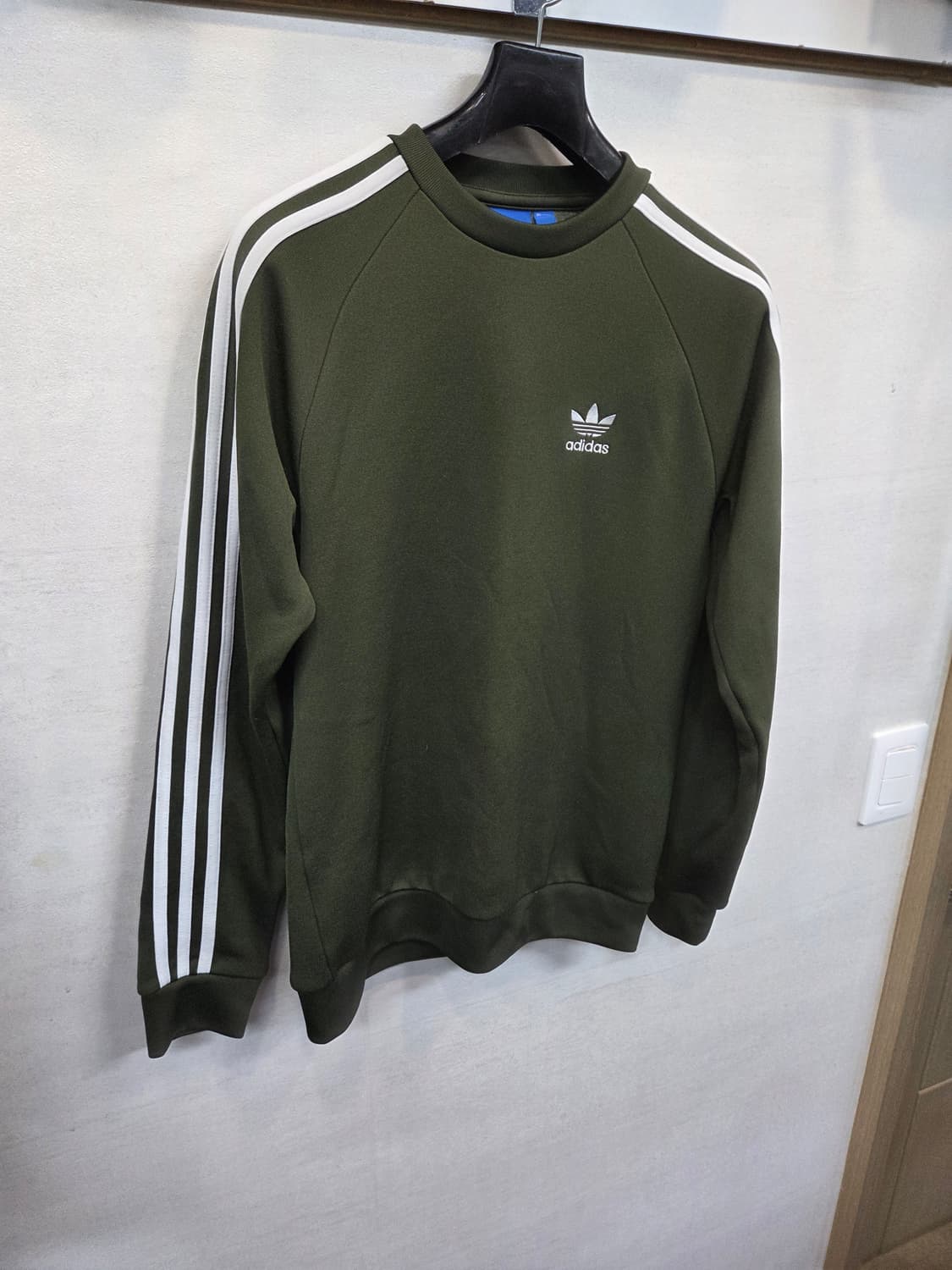 아디다스 삼선 크루 져지 긴팔 90 카키 상품이미지5