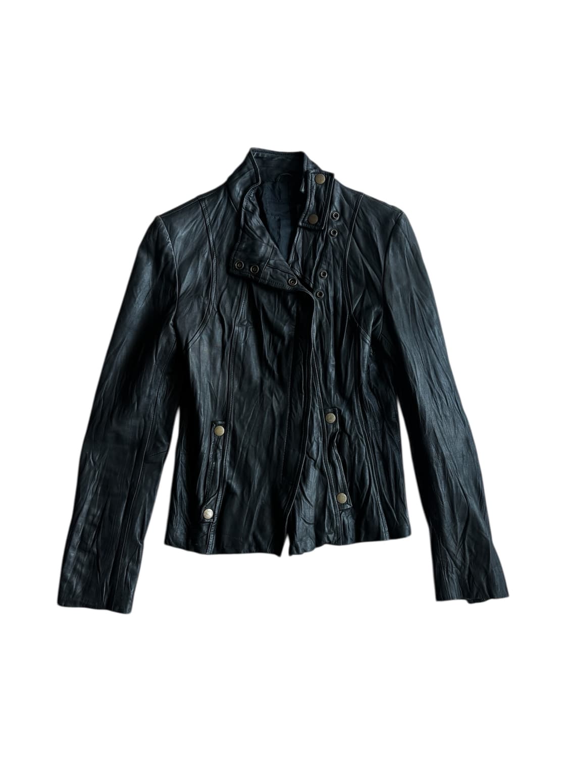 [램스킨] 빈티지 링클 양가죽 슬림 레더 자켓 상품이미지1