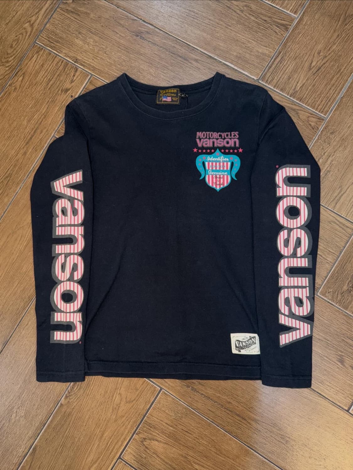 밴슨 핑크 스트라이프 로고 롱슬리브 상품이미지7