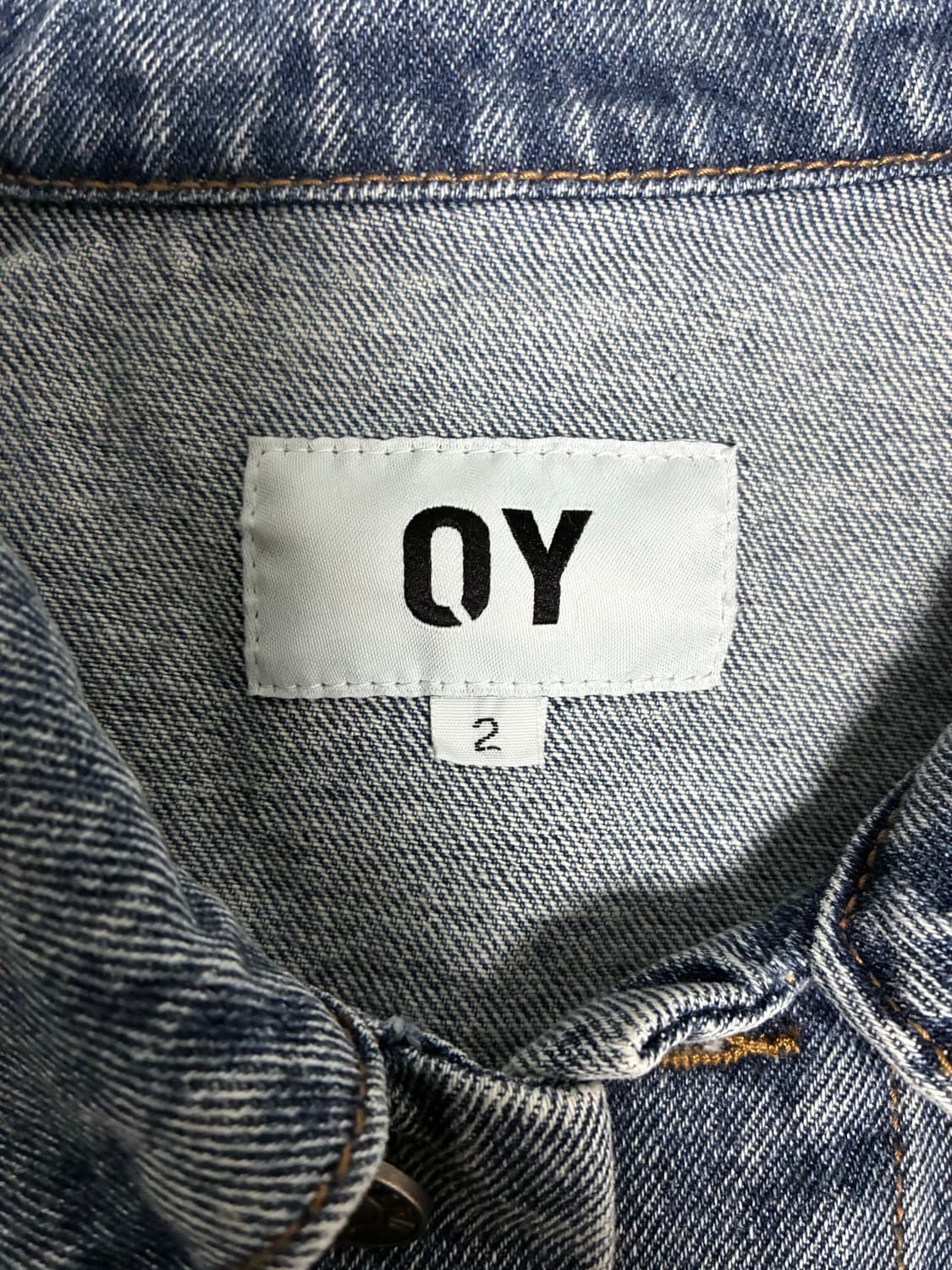 OY 오와이 다이아몬드 커팅 워시드 데님 자켓 블루 2사이즈 상품이미지3