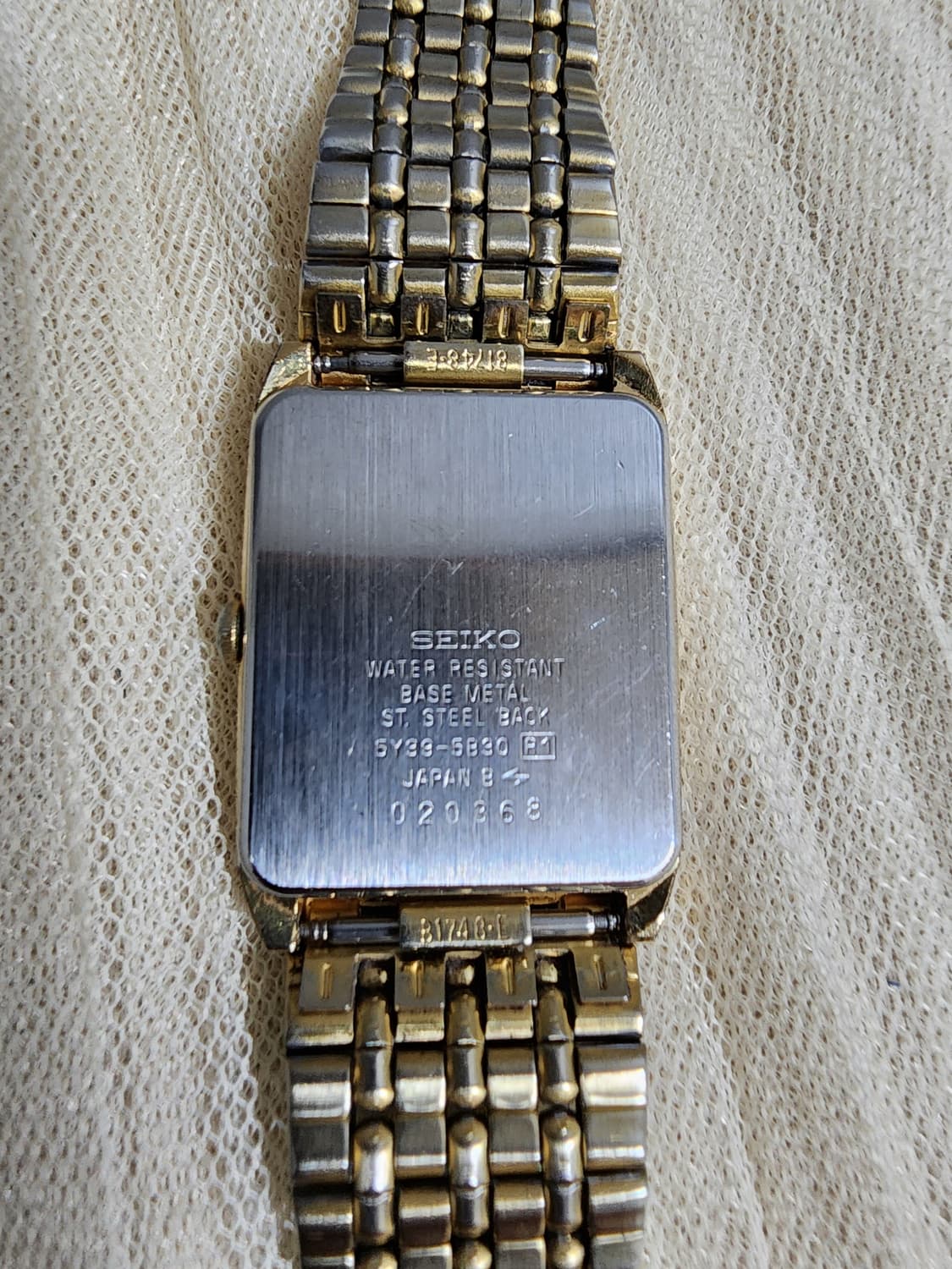 빈티지 SEIKO 세이코 쿼츠 사각 금장 시계 상품이미지2