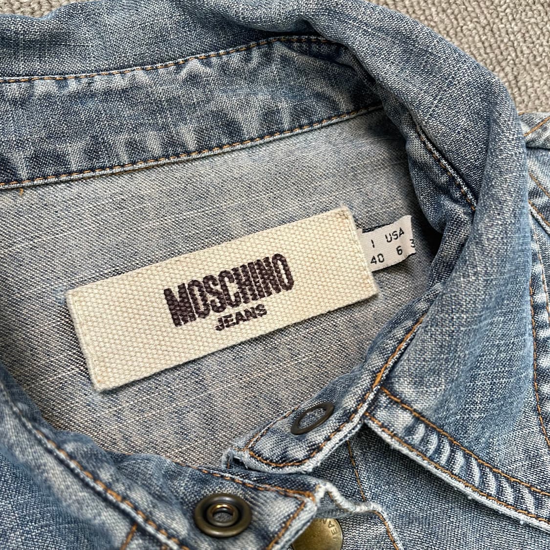 00s MOSCHINO 모스키노 빈티지 데님 블라우스 셔츠 s  상품이미지2