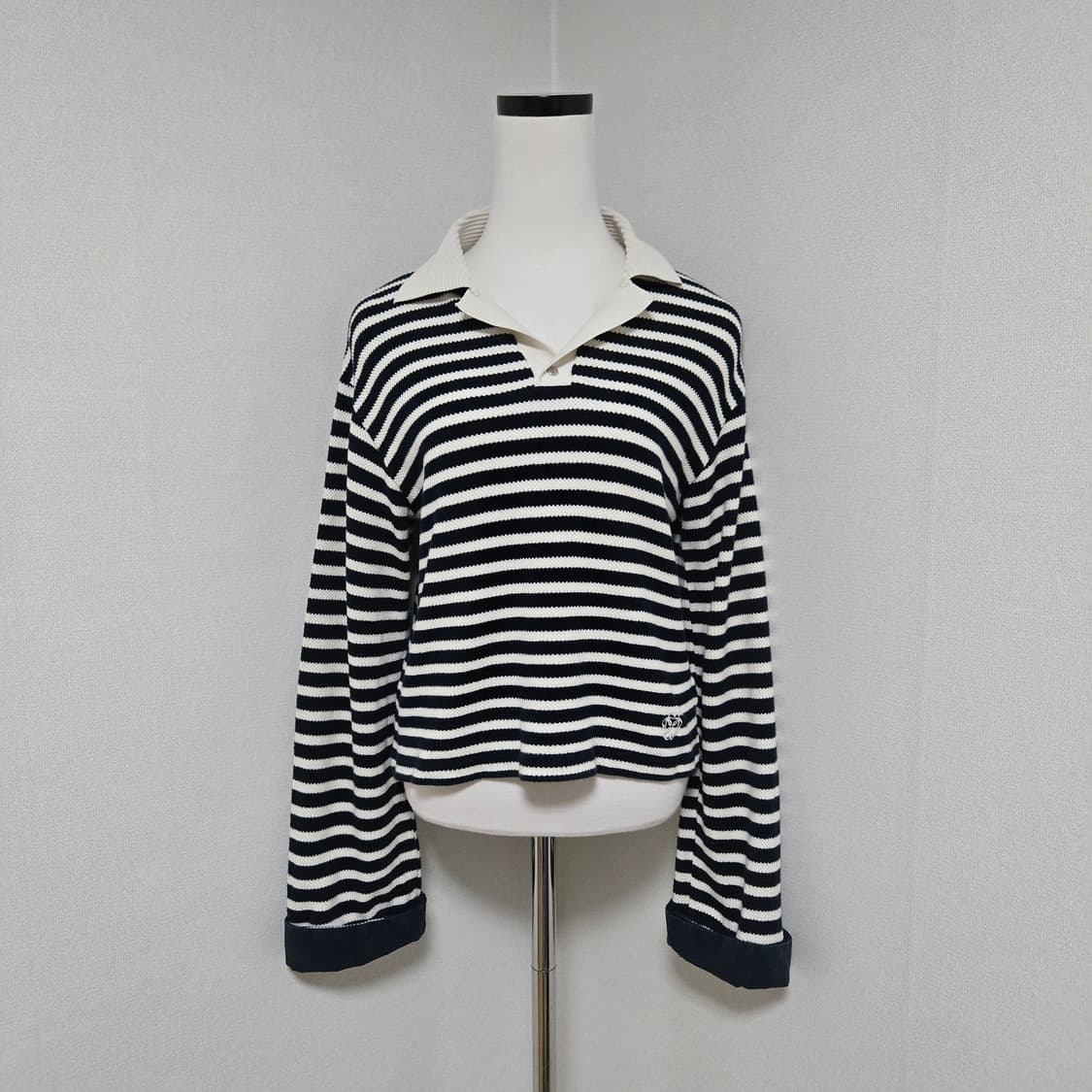 앳코너 스트라이프 와플 긴팔 티셔츠 / 여성 티셔츠/ 여성 카라티셔츠 상품이미지9