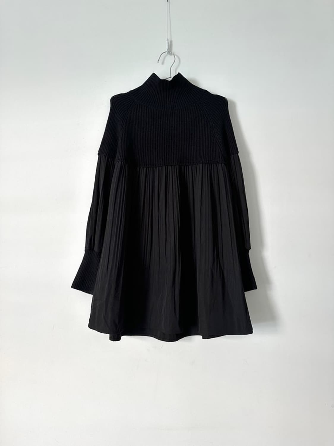 Ribbed pleats mix ops / black 상품이미지5