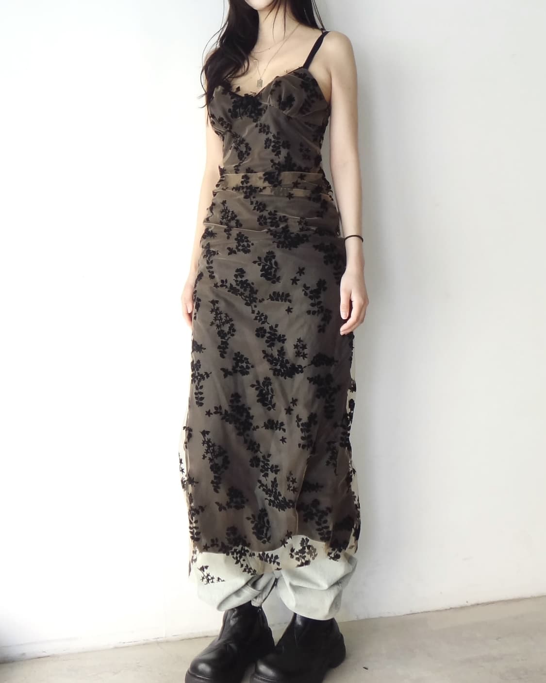 Organza flower long ops 상품이미지1