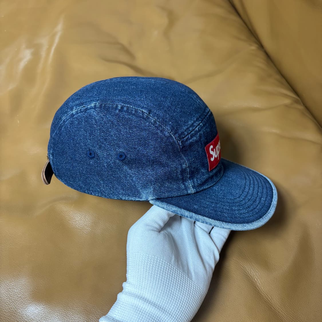 슈프림 캠프캡 모자 박스로고 워시드 데님 상품이미지3