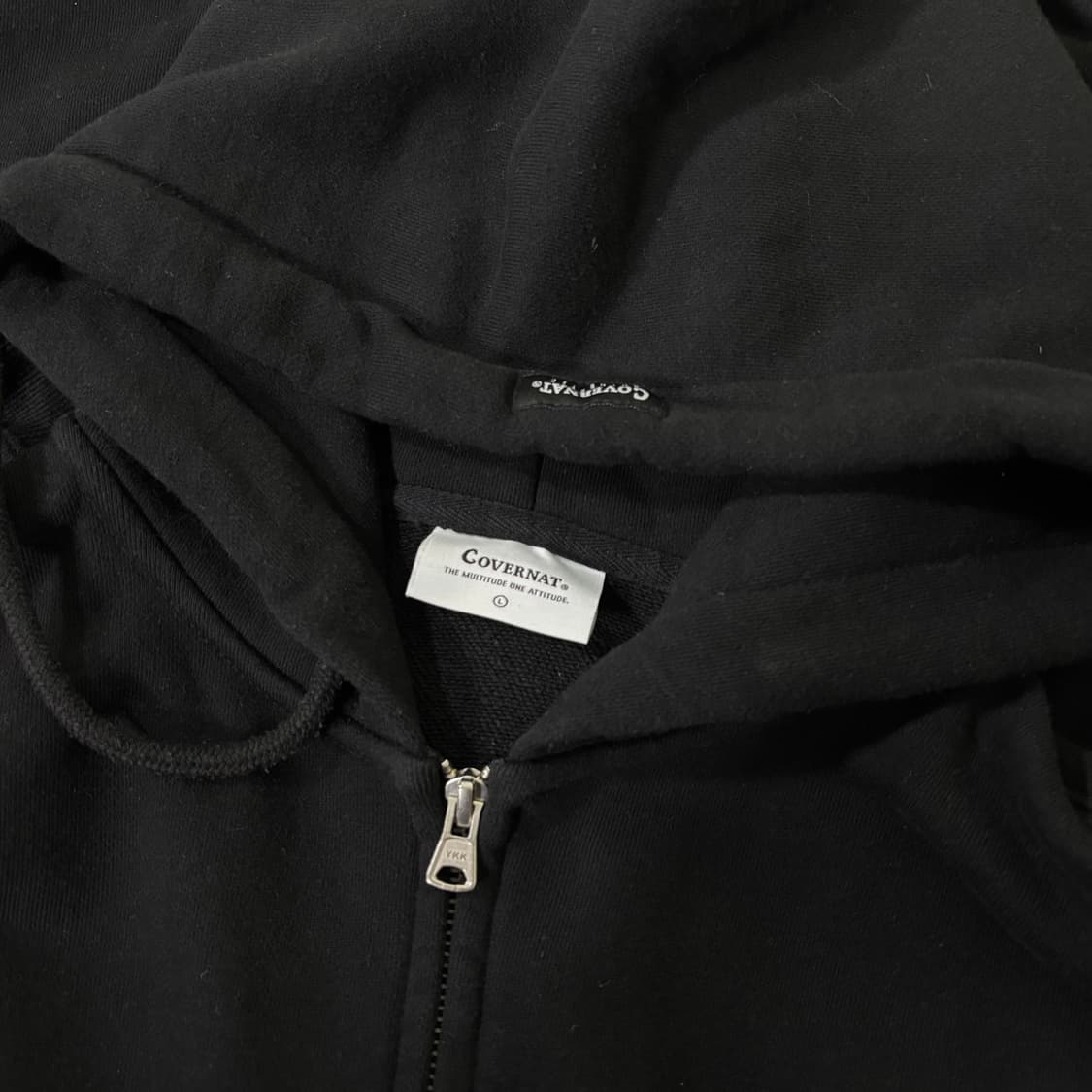 L 105 커버낫 블랙 스몰로고 후드집업 상품이미지4